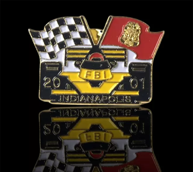 2001 FBI Indianapolis Indiana IN Indy 500 Race Car Theme Shaped Lapel / Hat Pin