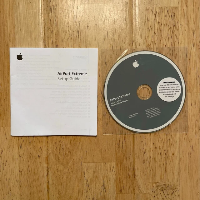 Apple AirPort Extreme Setup Guide Manual 034-4260-A  and Software CD v5.2.2