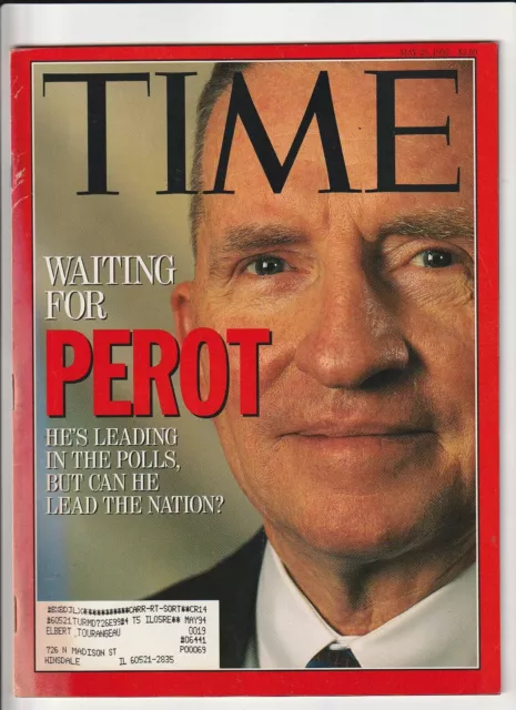 Time Magazine May 25, 1992- Waiting For Perot