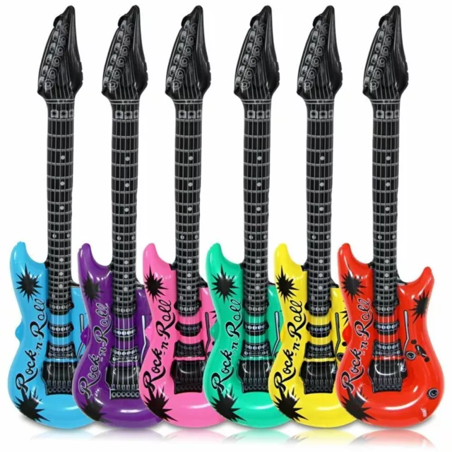 12pcs Large Inflatable Blow Up Air Guitar Kids Toy Fancy Dress Party UK STOCK