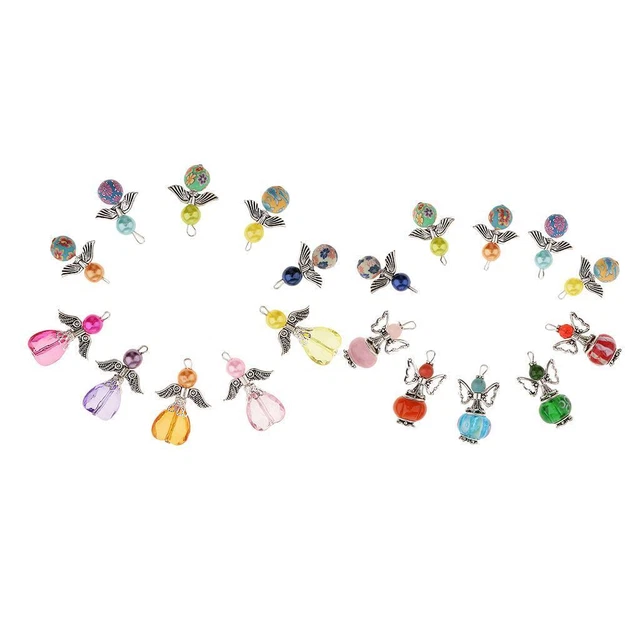 20 Stück Gemischter Engel Charms Perle Acryl Polymer Anhänger Schmuckzubehör