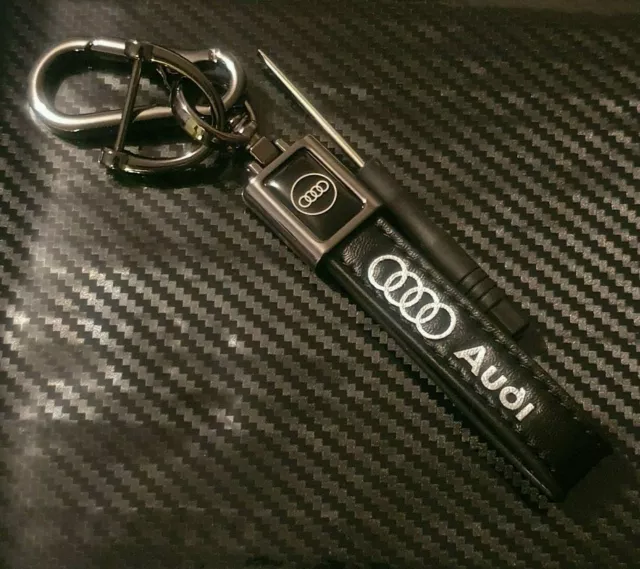 Porte clé Audi A4 A5 A6 LOGO Neuf sous blister cuir Alcantara