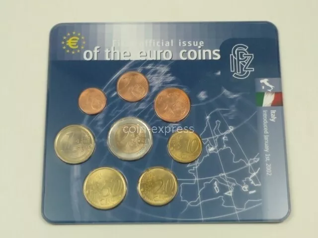 ITALIEN Euro KMS Kursmünzensatz 2002 aus der Serie Euro-Umlaufmünzen