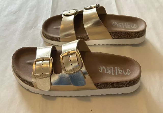 Women's Genna Platform Footbed Sandals - Mad Love - Gold- Size 7  NWT