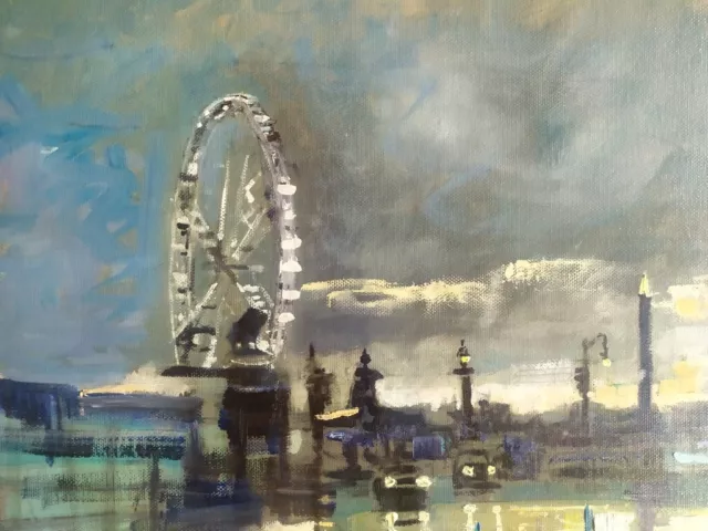 Huile sur toile 60 Cm X 40 Cm signée Cousin. Paris la grande roue de la Concorde 3