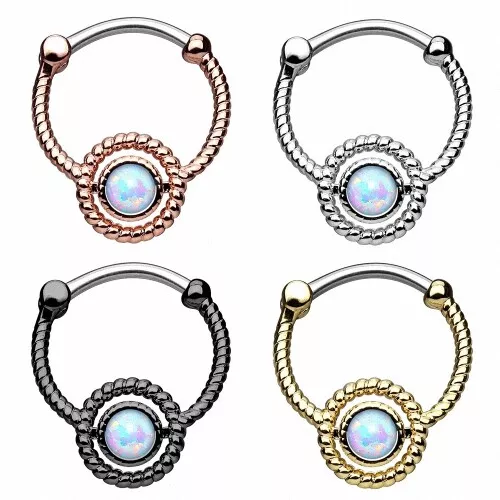 Septum Piercing Clicker Placa de Nariz Universal Tragus Oreja Anillo Cristal