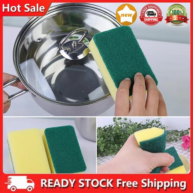 5x Almohadilla de fregar Lavar Esponja Plato Tazón Sartén Limpiador Herramientas de Cocina Gadgets