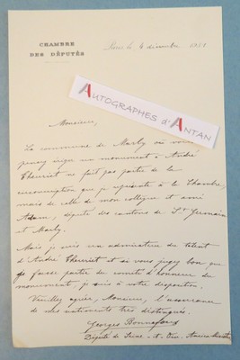 Le Roi De L'arnaque En 6 Lettres ♦L.A.S 1931 GEORGES BONNEFOUS député Monument André Theuriet Marly le