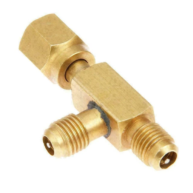 Tee Adapter 1/4X1/4X1/4"SAE Flare Add Micron Gauge Set Access J9K Vacuum Ax p