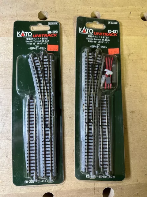 New Old Stock Kato N Gauge Unitrack Electric Switch Track Right And Left Nib