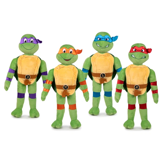 Peluche Tortues Ninja Leonardo, Raffaello, Michelangelo, Donatello - 28 Cm - Play By Play Neuve