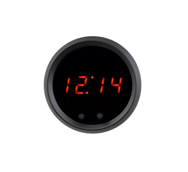 2 1/16" Universal Automotive Digital Clock Red LED Gauge Black Bezel USA Made