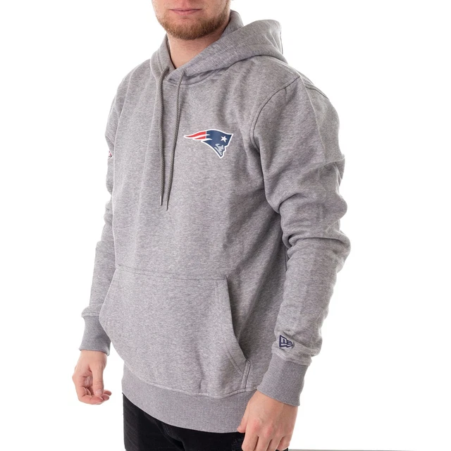 New Era England Patriots Felpa con Cappuccio Maglione Uomo Grigio Chiaro 34941