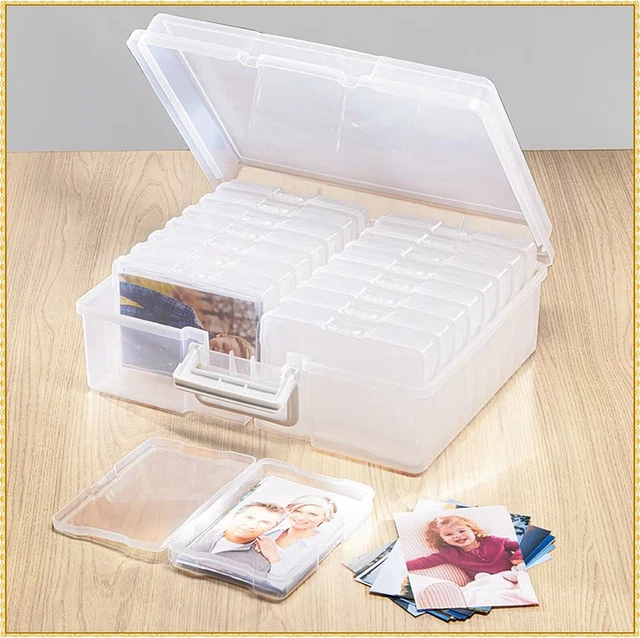 Caja De Almacenamiento De Fotos 1600 Organizador De Fotos Estuche Transparente Artesanal Guardián Libre De Ácido 4X6