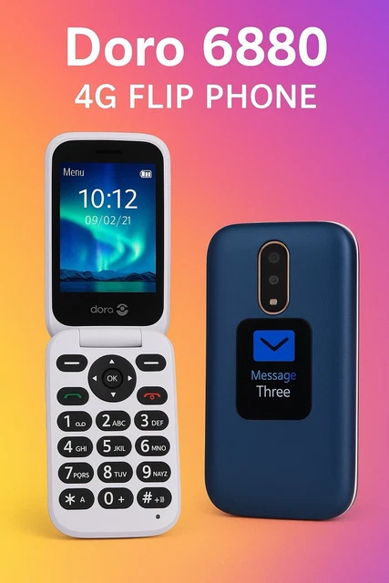 Doro 6620 Telefono Cellulare Per Anziani 3G A Conchiglia Facile Da Usare Con Tasti Grandi Pulsante Sos Con Geolocalizzazione E Base Di Ricarica Rosso Bianco - Foto 9