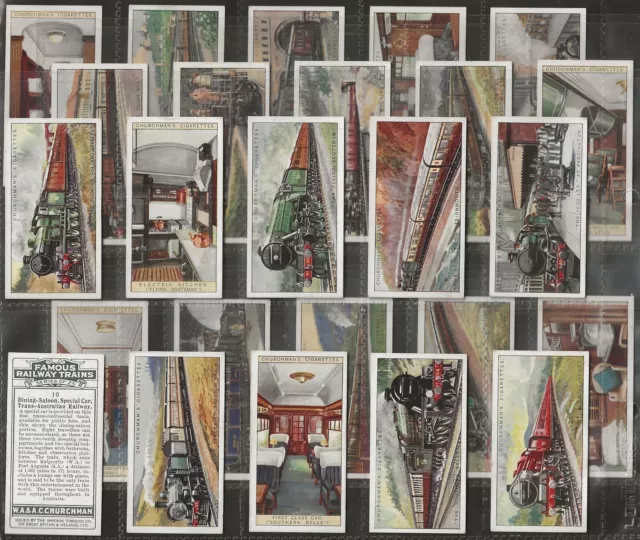 Churchman-Full Set- Famous Railway Trains 1929 (1St Series 25 Cards) Excellent