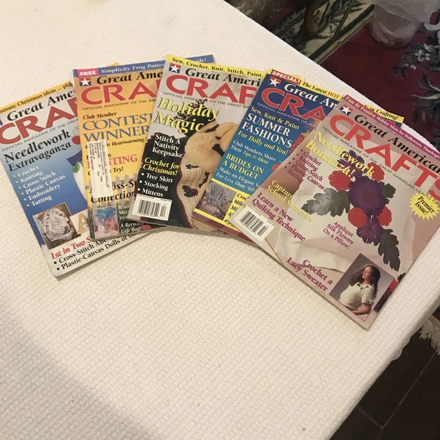 Lote de 5 grandes revistas American Crafts de octubre de 1998 a junio de 1999
