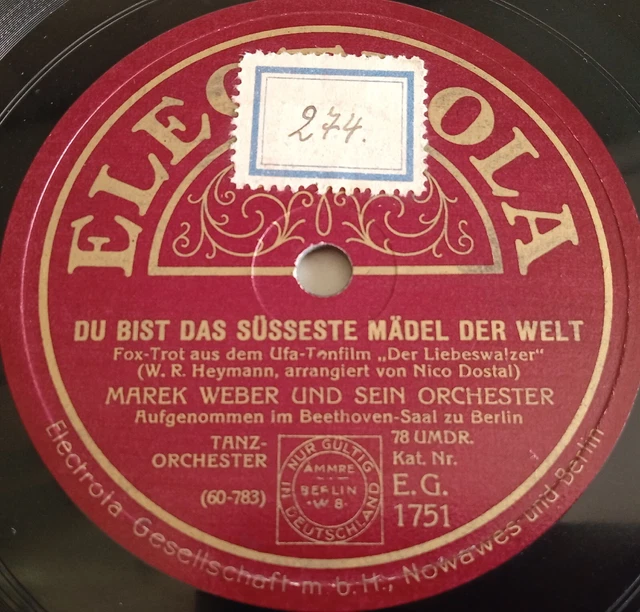 MAREK WEBER DU Bist Das Süsseste Mädel Der Welt Liebeswalzer