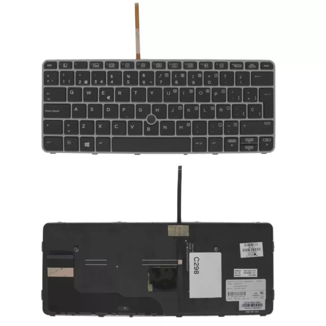 Teclado Español para HP Elitebook 820 G3 820 G4 Plata Retroiluminado Point Stick