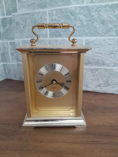 Quartz Solid Brass Carriage Clock Made In West Germany