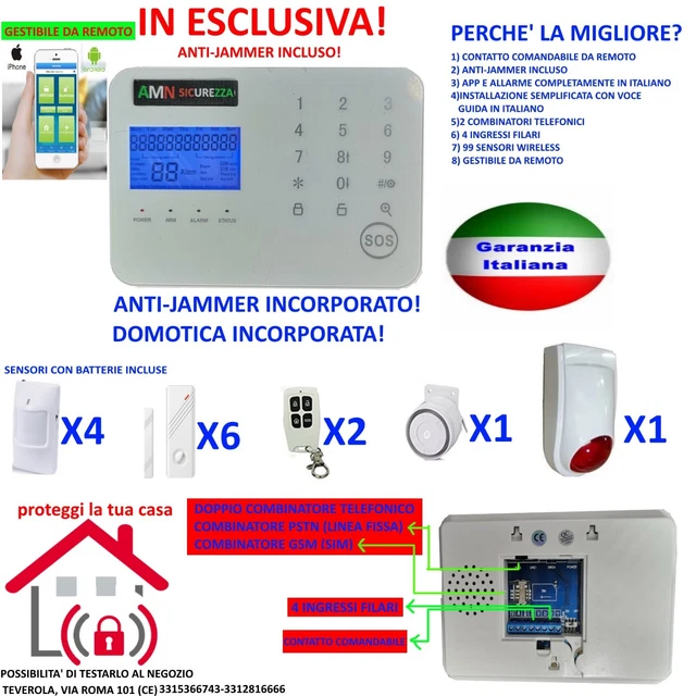 Combinatore Telefonico Gsm Kit Antifurto Casa Touch Screen GSM Wireless - Allarme Senza Fili Con App E Sensori Per Porte, Finestre E Gas | Nero Antifurto Senza Fili Touch Screen - Foto 10