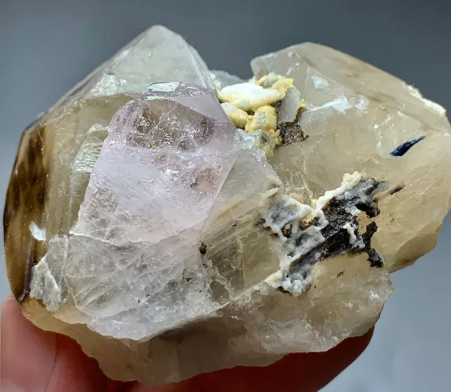 Pink Morganite Crystal With Smoky Quartz From Afghanistan 720 carat 3