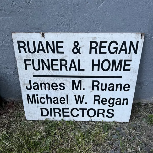 Vintage Funeral Home Sign Mortuary Director Morgue Old Advertising Signage Wood