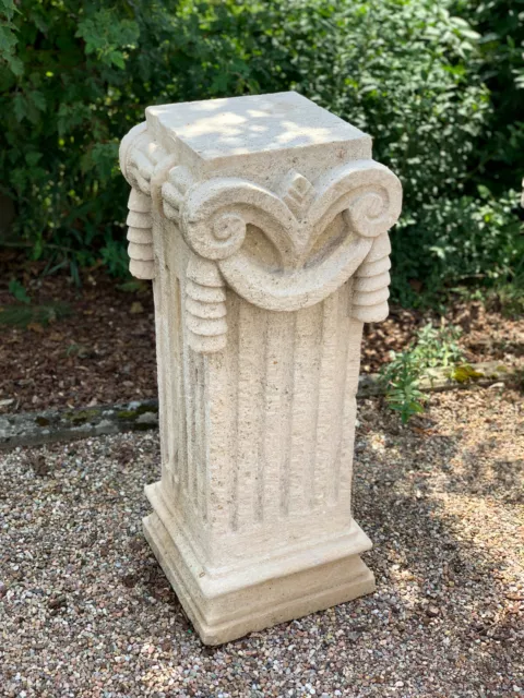 Griechische Steinsäule Antik-Look Unikat Sandstein massiv Säule zur Garten-Deko