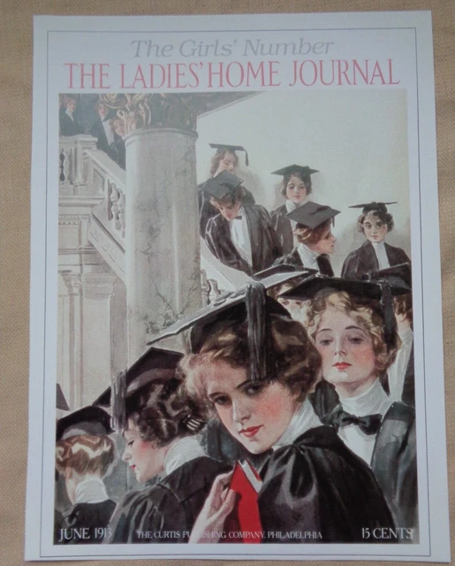 Ladies Home Journal LHJ Poster Magazine Cover 1913 Women Female Graduates School