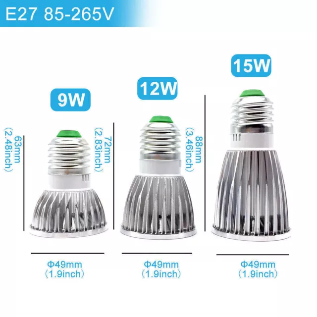 GU10 LED Glühbirne E14 E27 Leuchtmittel Spotlicht Strahler Lampe Birne 9/12/15W 2