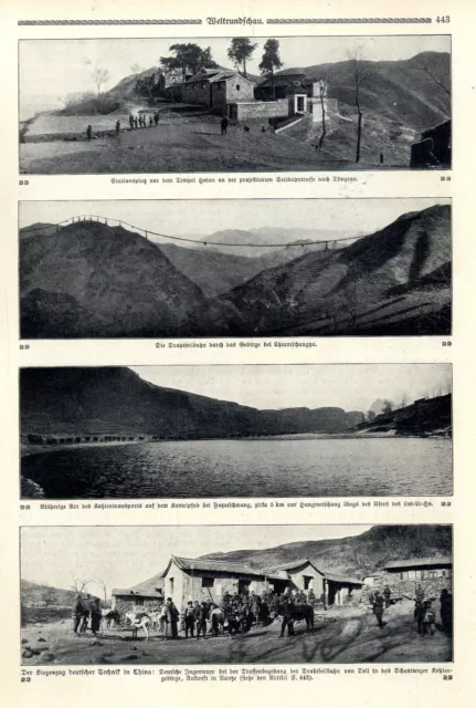 Deutsche Ingenieure in China Seilbahntrasse nach Tsingtau bis Nautze von 1909
