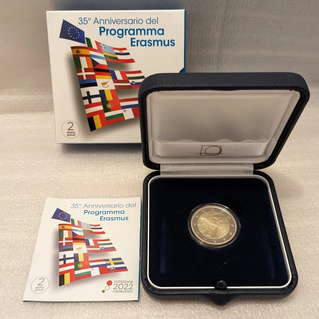 2 EURO PROOF Italia 2022 35 Anni Progetto Erasmus In Cofanetto Con ...