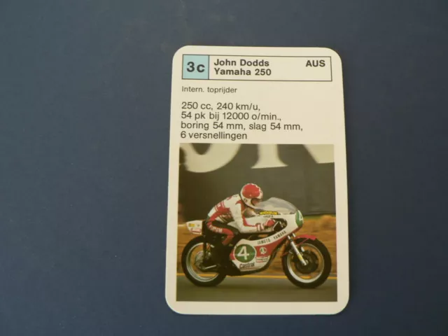 2-Moto Gp 3C John Dodds Yamaha 250 Kwartet Kaart, Quartett Card,Spielkarte