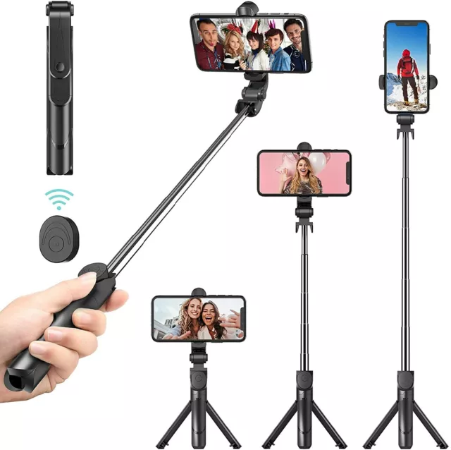 Bluetooth Selfie Tripod Telescopic Stick Remote Monopod Extendable Phone Holder