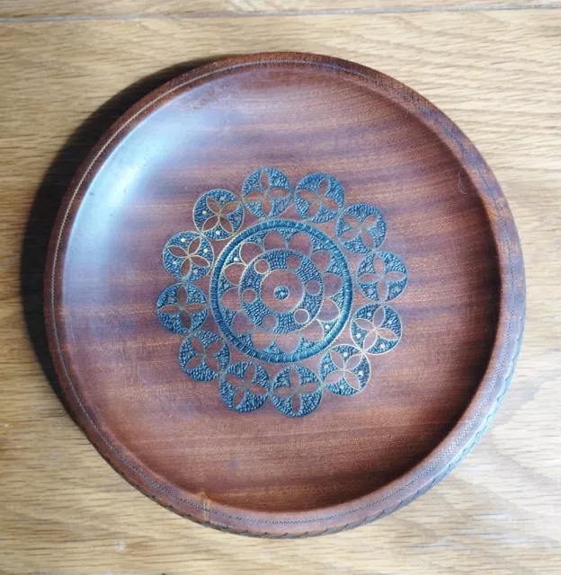 Vintage Hand Carved Wood  Plate Made In Switzerland, Bought From Walter Stahli