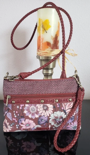 Women's Super Cute Small Floral "Sakroots" Designer Crossbody Wristlet Purse