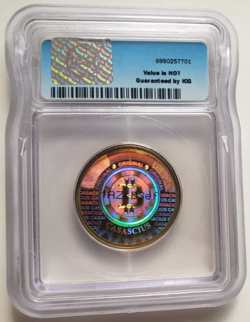 1AZeD3ef - 2011 Series 1 Casascius (Redeemed) Physical Bitcoin ICG MS-64