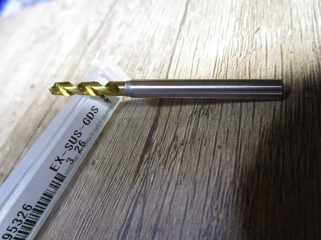 3.26mm x 50mm OAL HSS 130° TiN Finish Screw Machine Drill