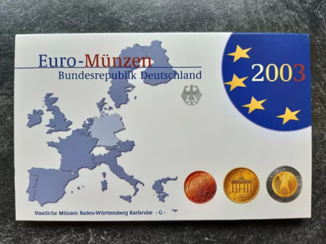 1 Cent bis 2 Euro 2003 BRD -PP- im Blister+Folder - Prägest. G -KMS-