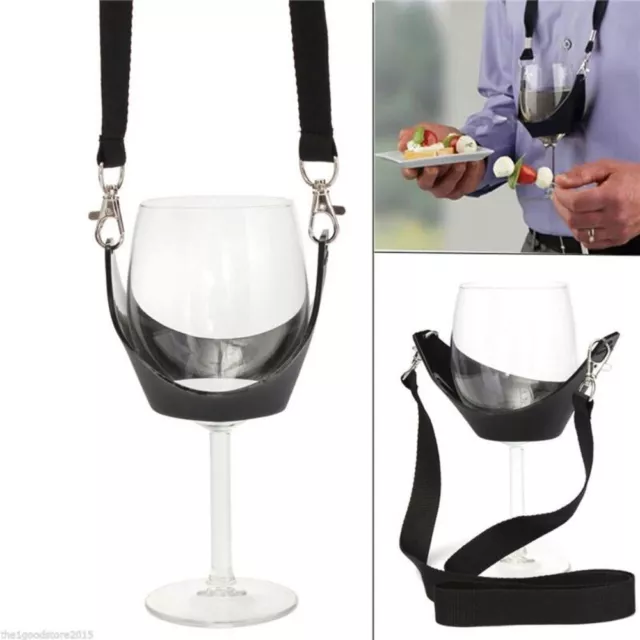 Leather Wine Glass Holder Neck Wine Strap Sling Tools Yoke Glass Support  Gift