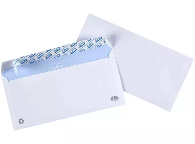 [Ref:512] GPV Paquet de 50 enveloppes blanches DL 110x220 75 g  fenêtre 45x100