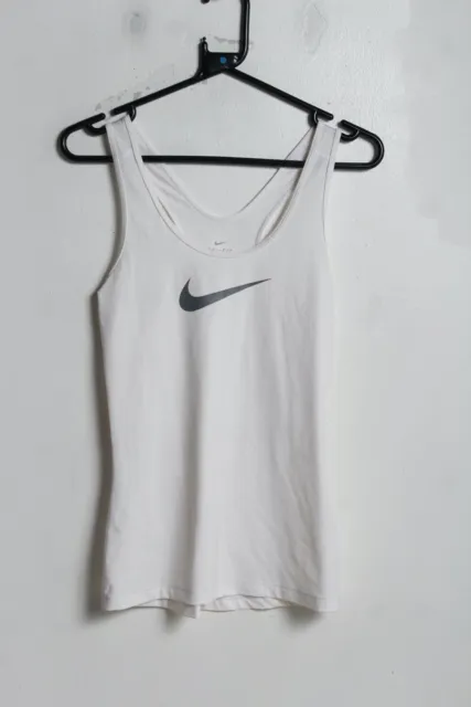 Nike Dri Fit Womens Vest Top - White - Size Small S (A30)