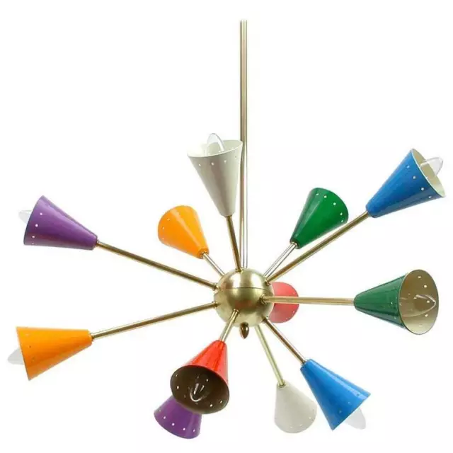 Multicolor 12 Arms Sputnik Brass Chandelier Classic Look Expensive lights