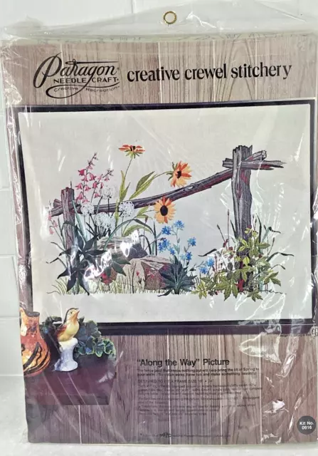 Paragon Needle Crewel Kit Along The Way #916 NEW Floral