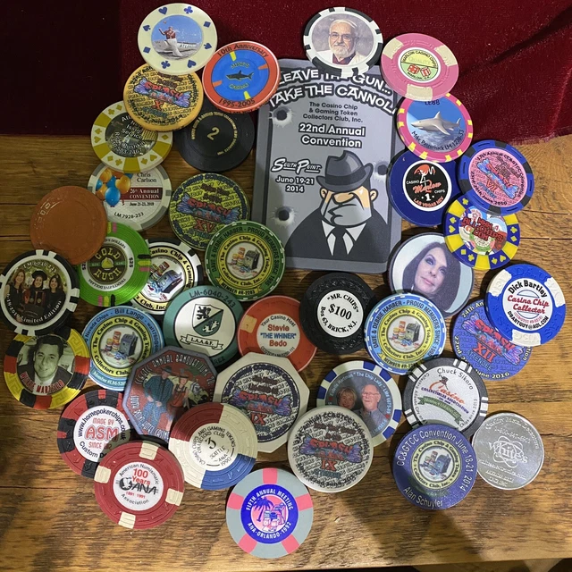 Club & Convention chips Plaque 2014 Splash ANA AC Vegas Club members Lot of 39