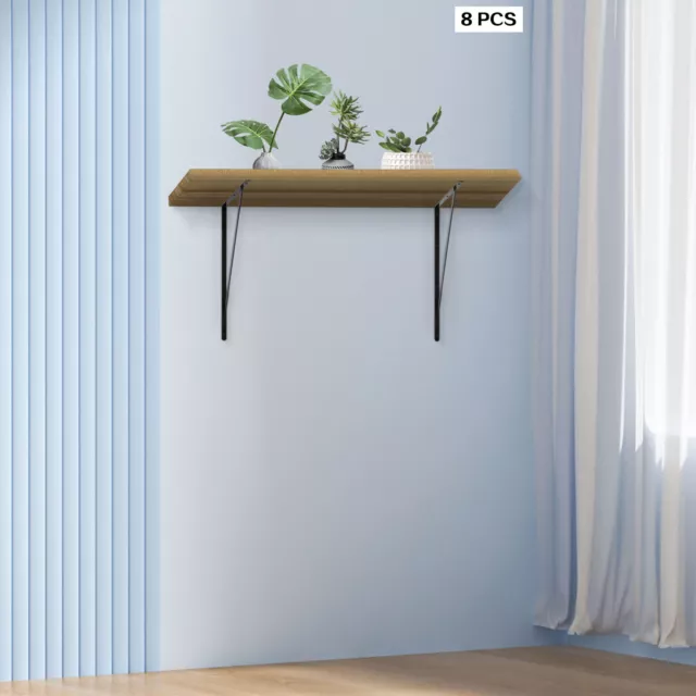 8Pcs Folding Shelf 90 Degree Brackets Wall Mounted Heavy Duty Shelf 20" ×  11.8"