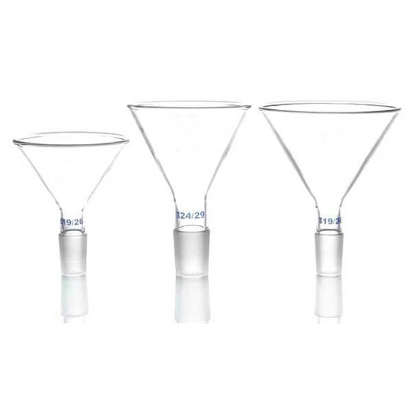 50mm - 150mm Thick Glass Funnel w/ Standard Joint for Chemistry Lab Glassware