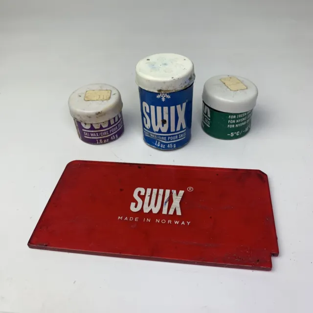 Vintage SWIX Cross Country Ski Wax Kit /3 Waxes Bottles Made In Norway