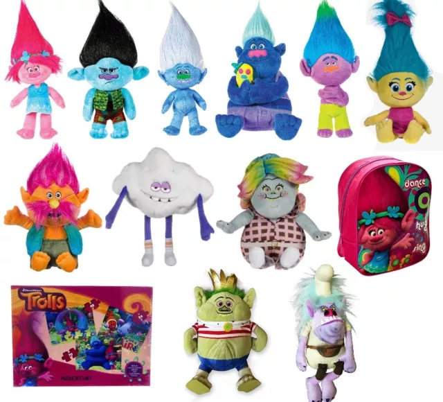 New Official 15" Dreamworks Trolls Plush Soft Toy Poppy Troll Christmas