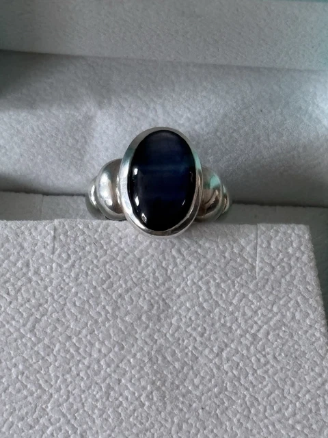 Bague Ancienne En Argent Massif 925 - Topaze Fumée Taille Coussin - Taille 59 - Style Art Déco